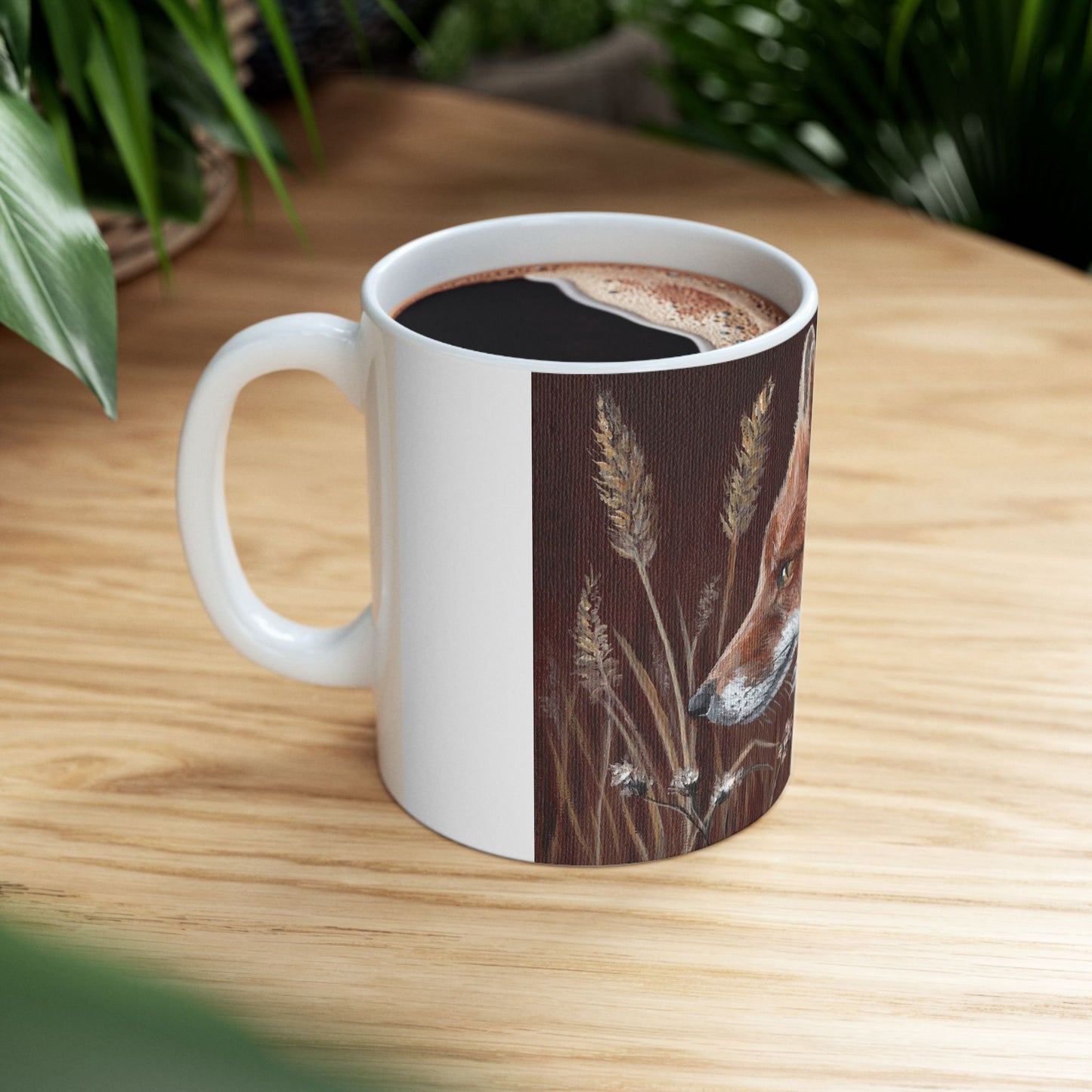 Fox Portrait Ceramic Mug — Rustic Woodland Coffee Cup (11oz & 15oz)