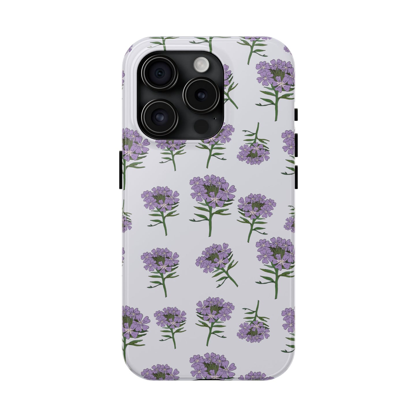 Purple Wildflower Pattern Tough iPhone Cases