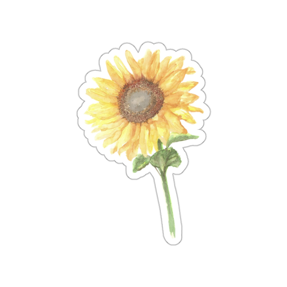 Watercolor Sunflower Kiss-Cut Stickers