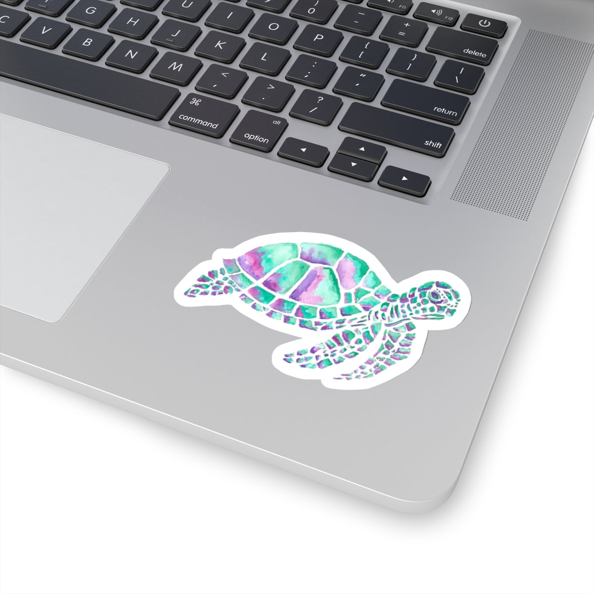 Sea Turtle in Teal and Purple Kiss-Cut Stickers