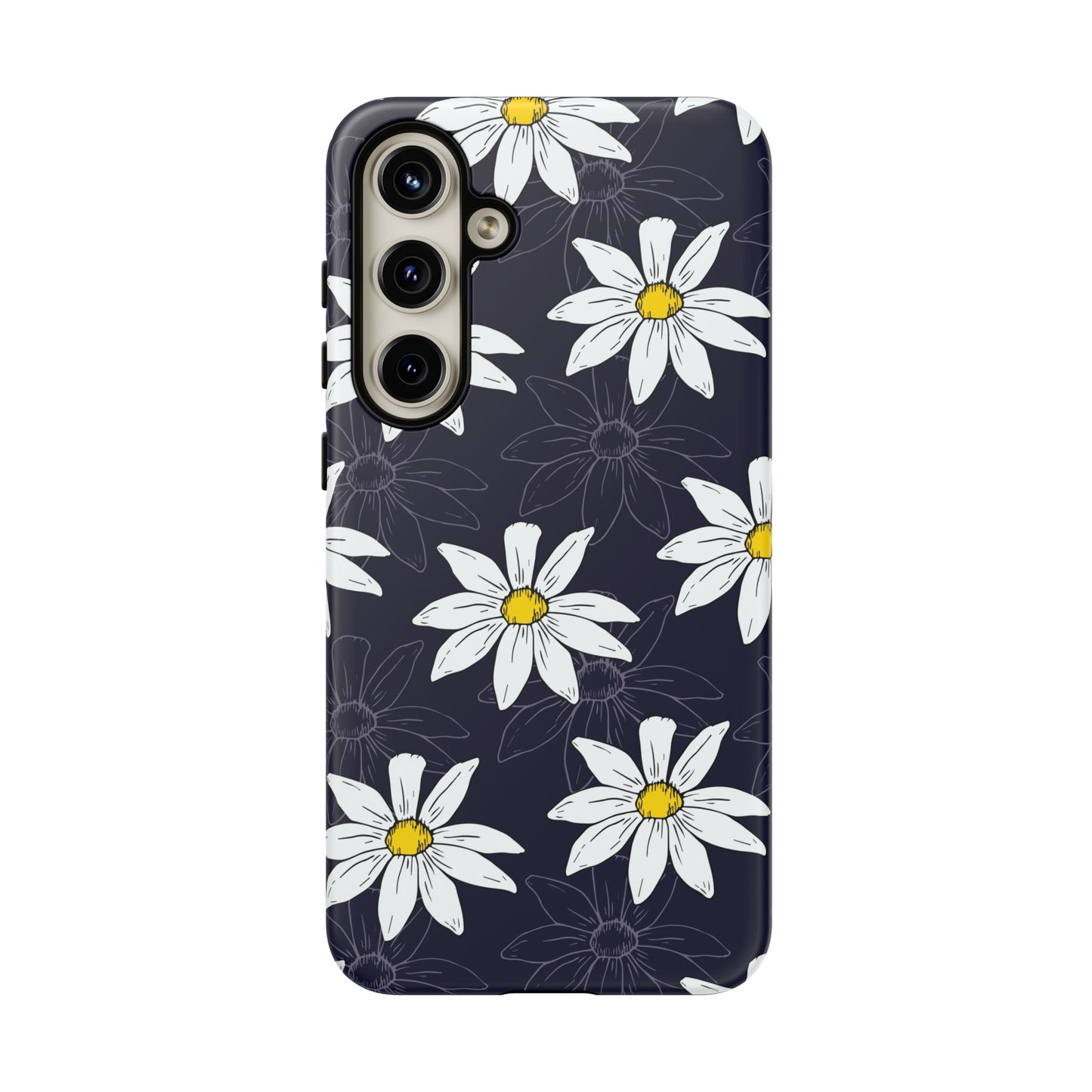 Daisies on Dark Blue Accent Phone Case