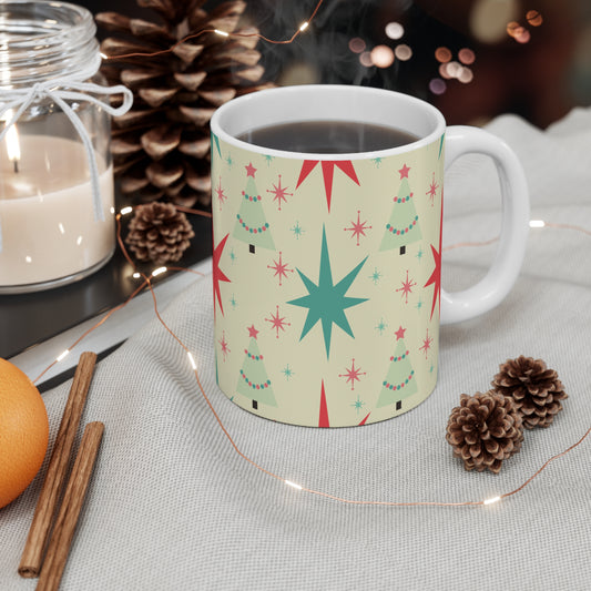 1950s Atomic Retro Christmas Mug 11oz