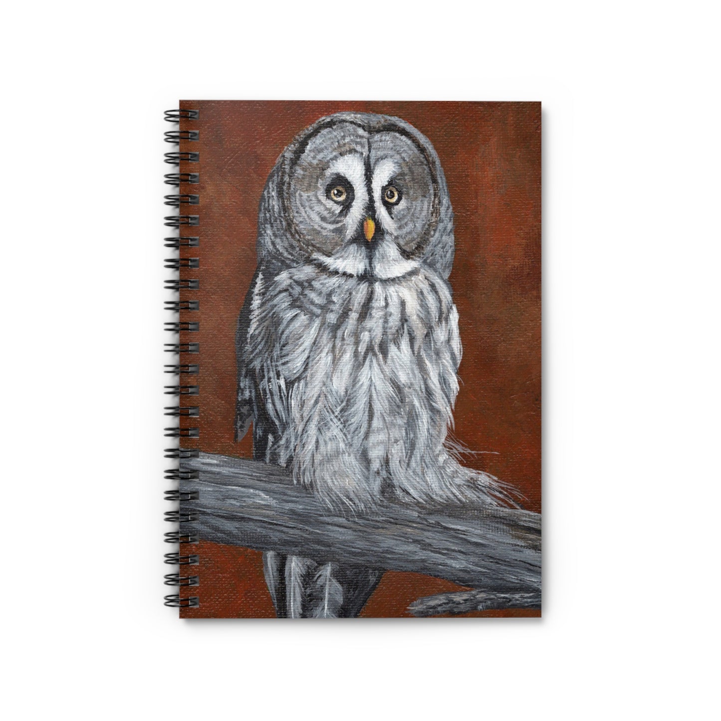 Owl Portrait Spiral Notebook — Ruled Lined Journal for Nature Lovers
