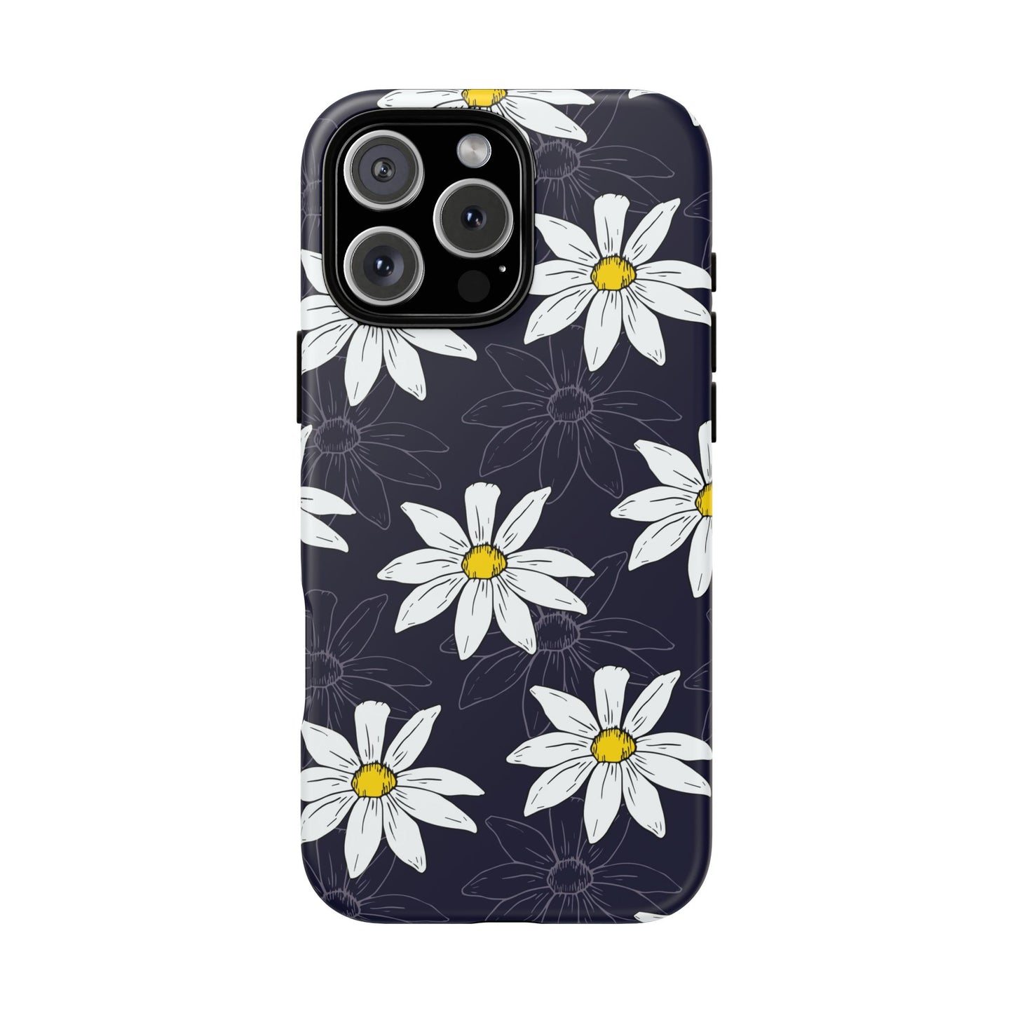 Daisies on Dark Blue Accent Phone Case