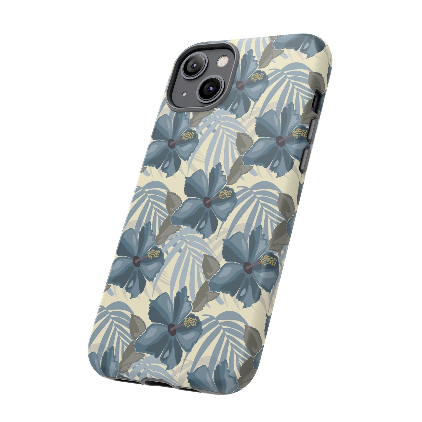 Blue Hibiscus in Earth Tones Tough Phone Cases