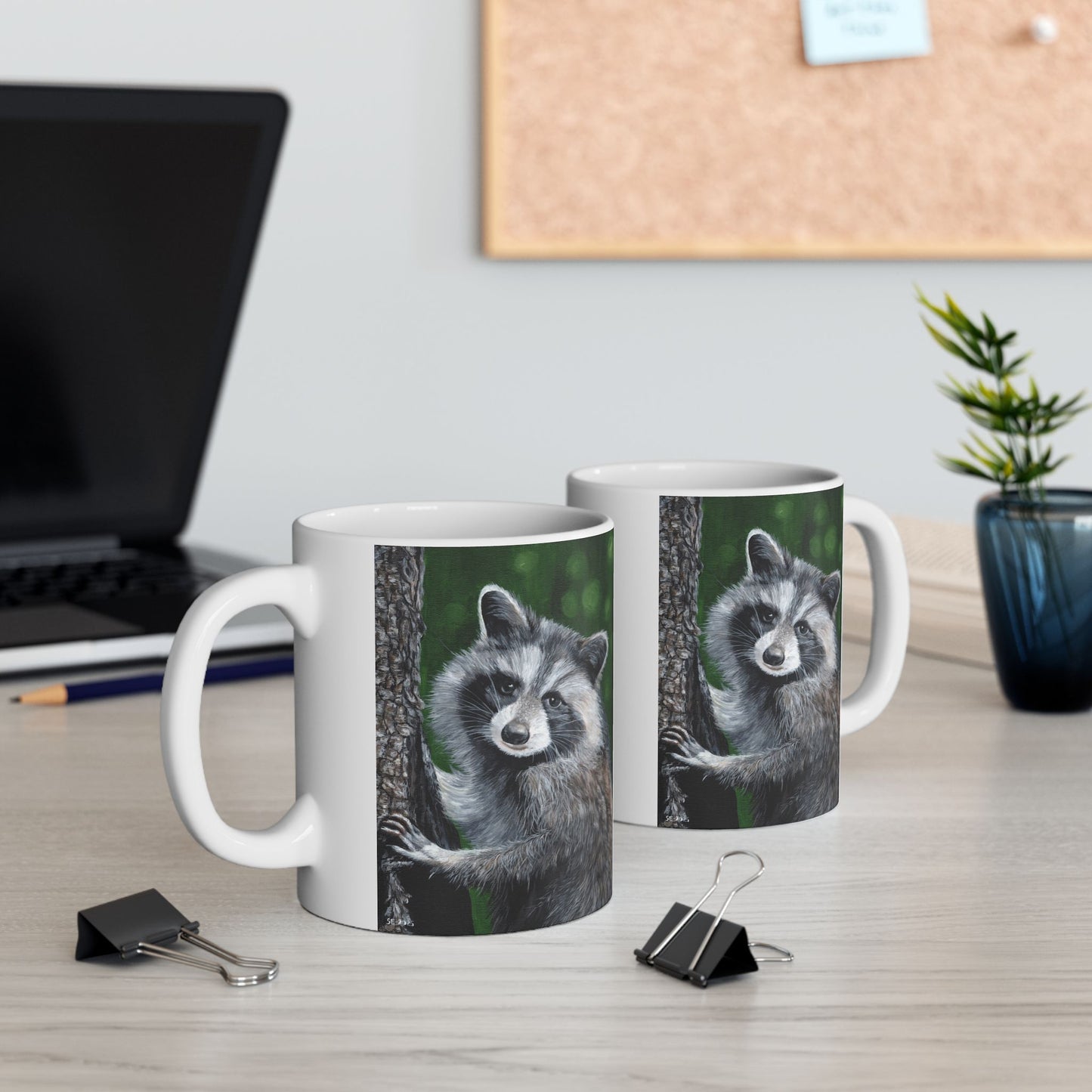 Raccoon Forest Mug – Cute Wildlife Ceramic Coffee Cup (11oz & 15oz)