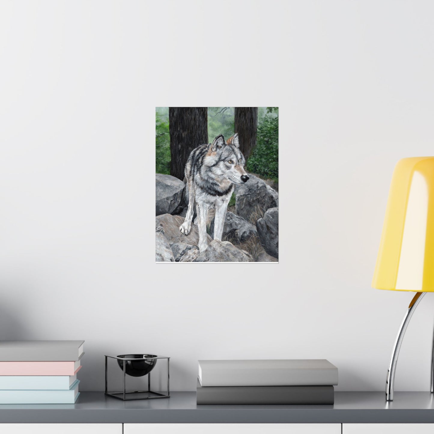 Wolf Portrait Matte Vertical Poster — Realistic Wildlife Wall Art
