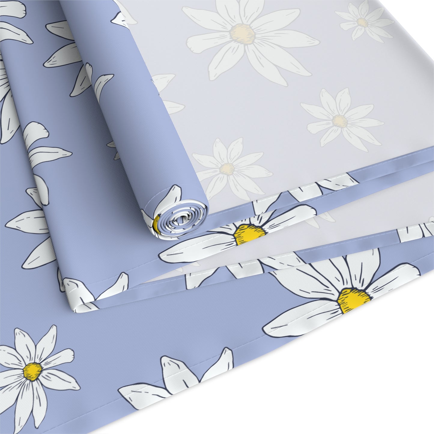 Daisy Pattern Table Runner — Lavender Floral Dining Decor