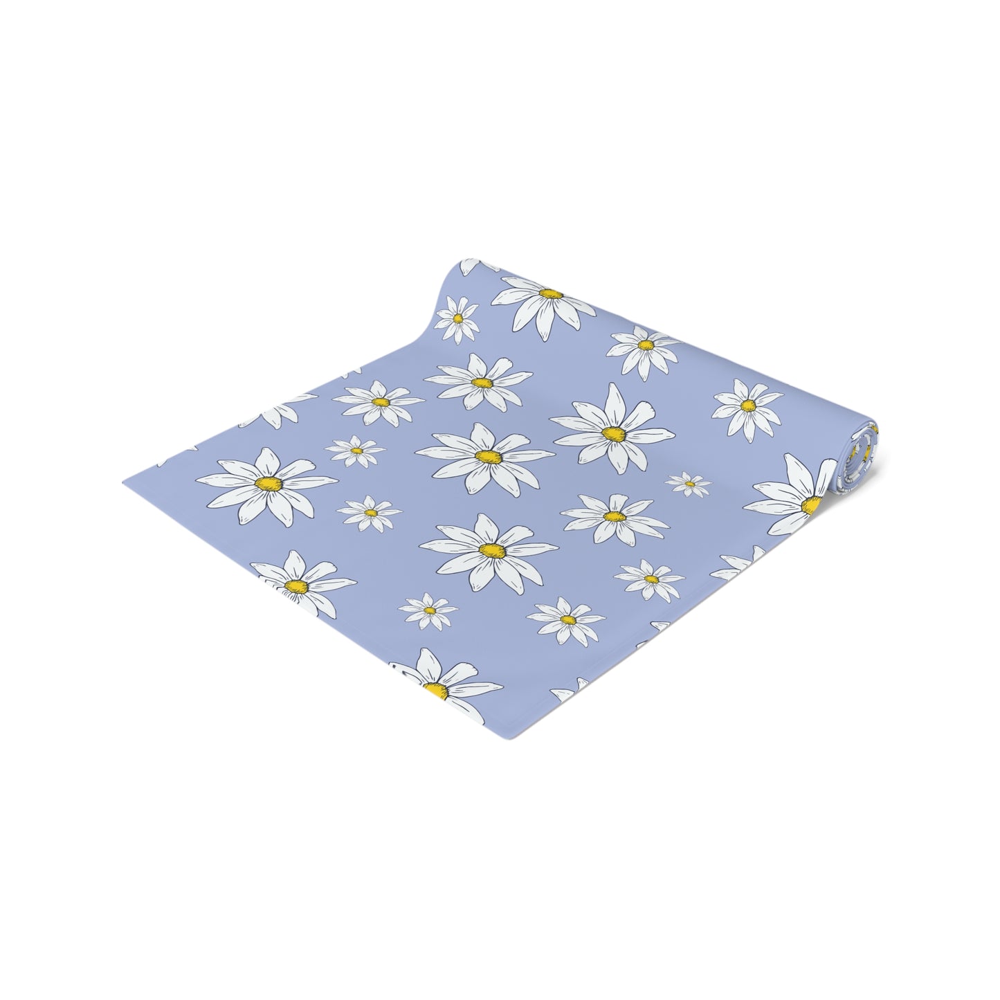 Daisy Pattern Table Runner — Lavender Floral Dining Decor