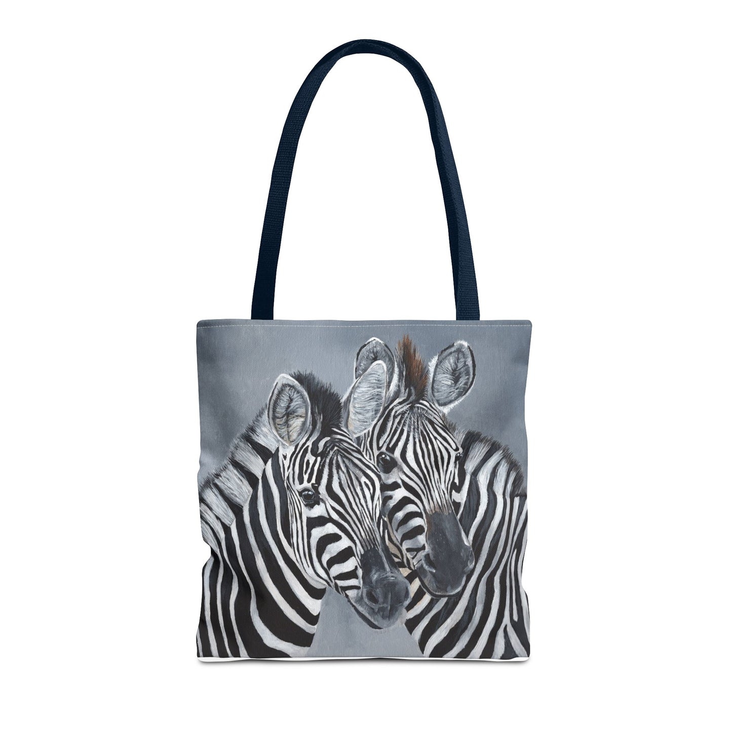 Zebra Pair Tote Bag — Artistic Black & White Animal Print Tote for Everyday Use