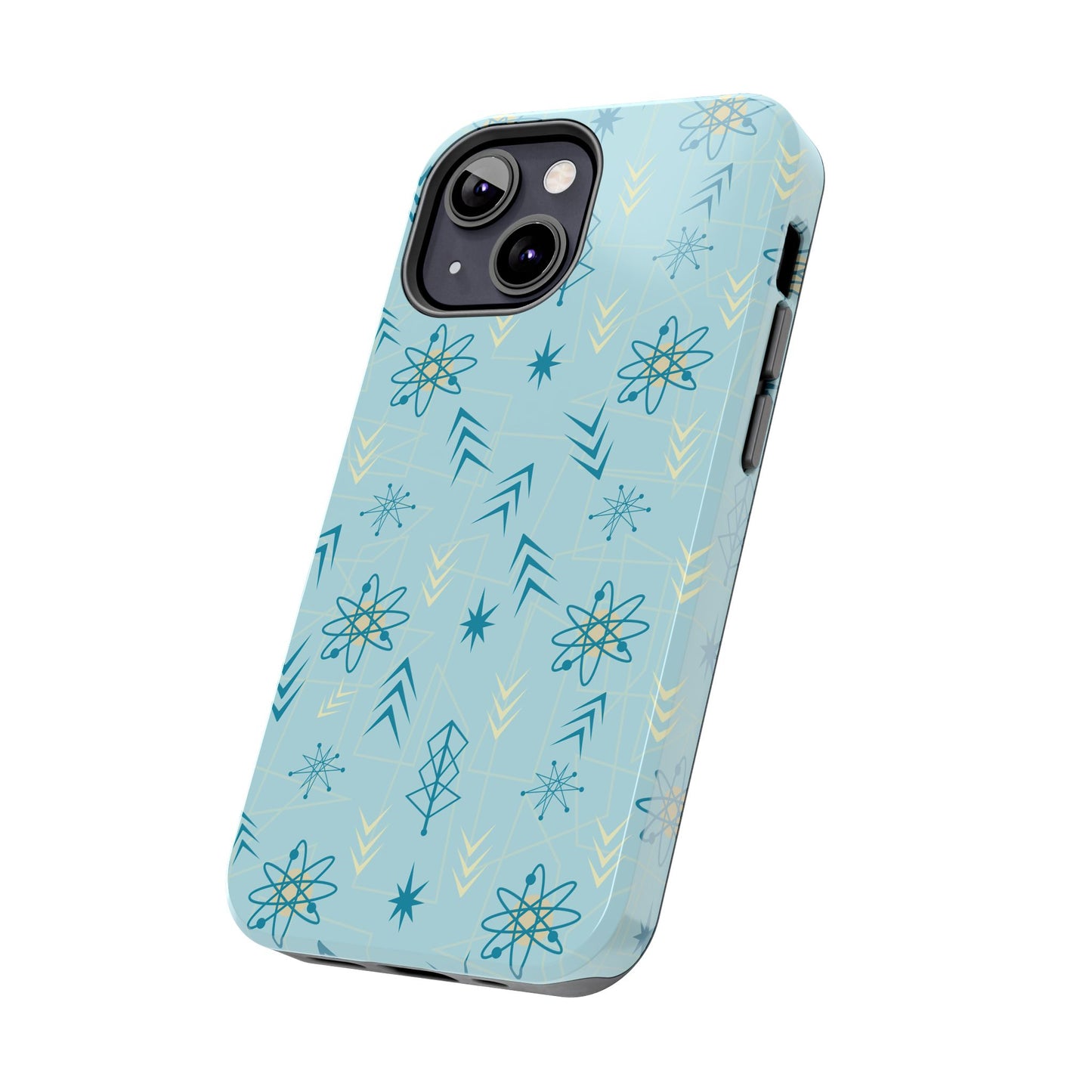 1950s Atomic Age Retro in Light Blue Tough iPhone Case