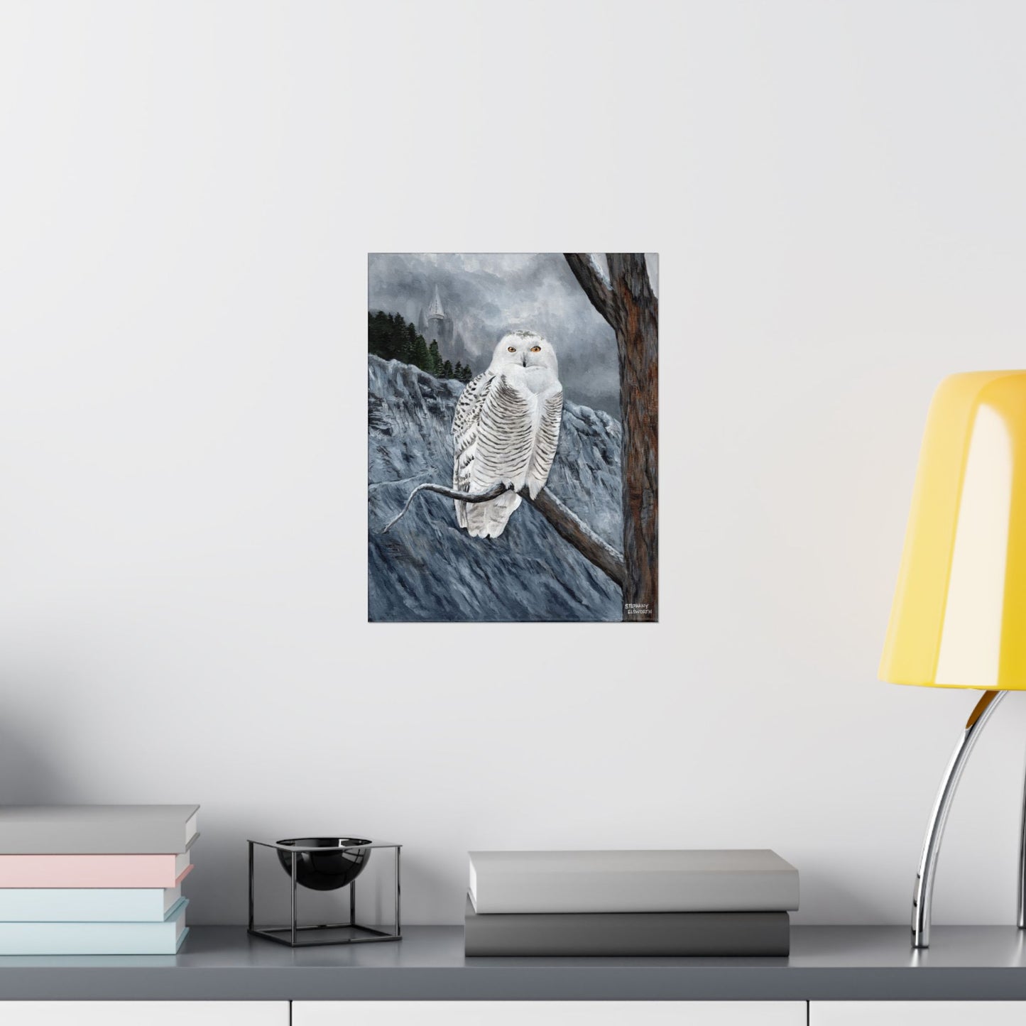 Snowy Owl Art Poster — Matte Vertical Wildlife Print