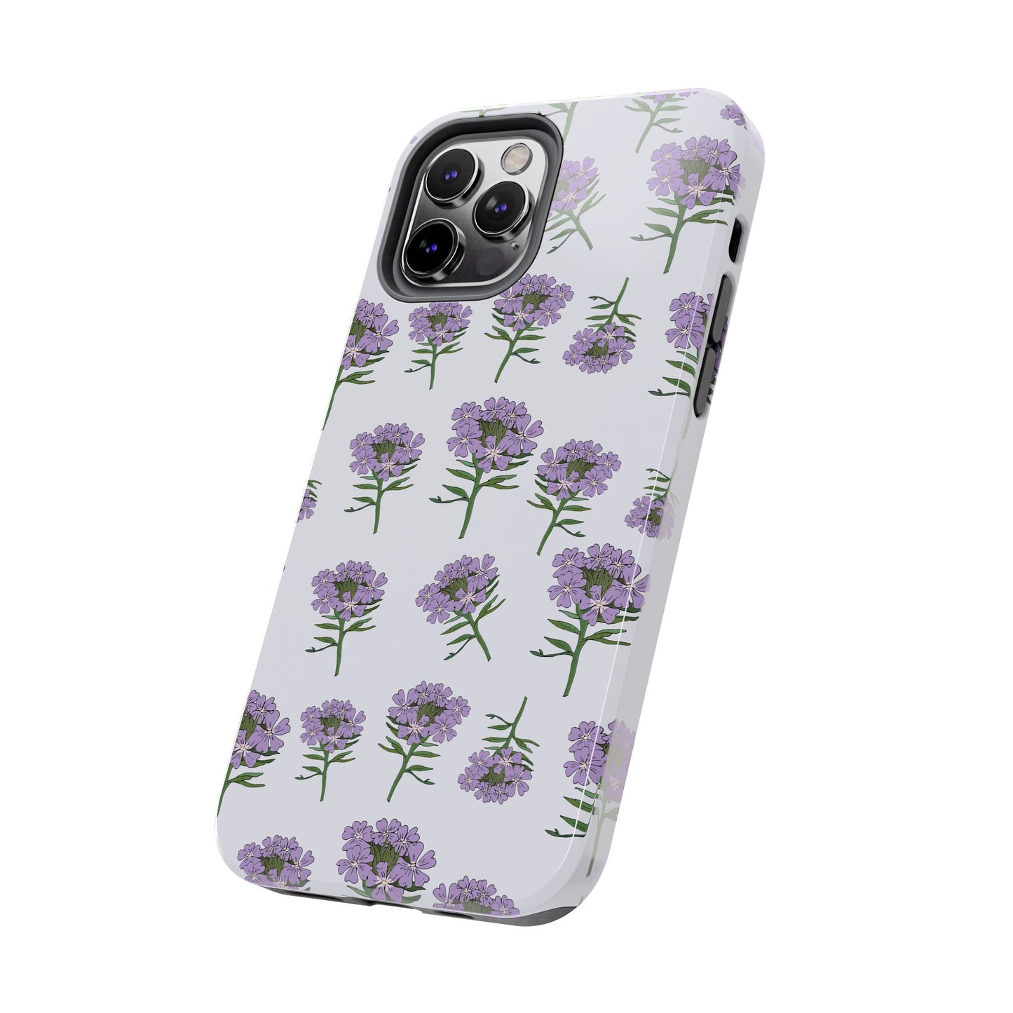 Purple Wildflower Pattern Tough iPhone Cases