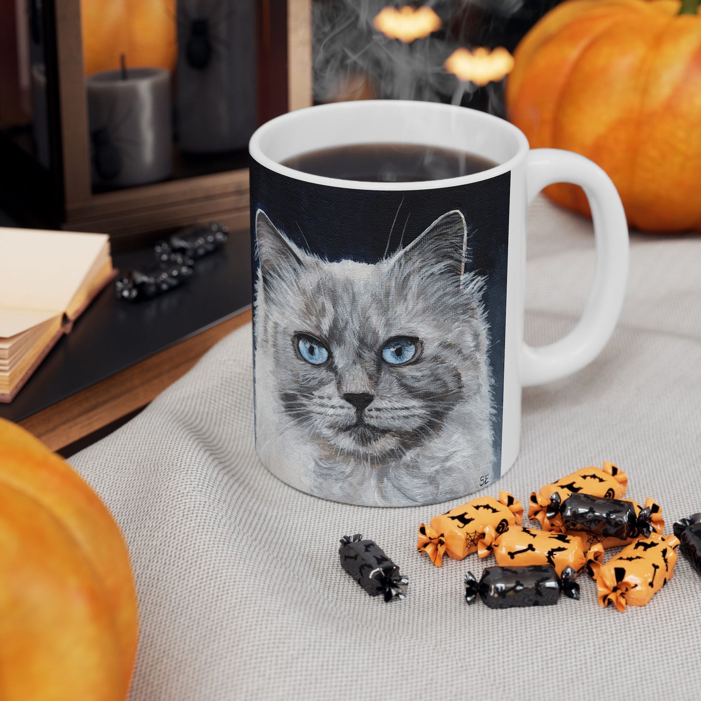 Ragdoll Cat Ceramic Mug — Blue-Eyed Cat Portrait Coffee Cup (11oz & 15oz)