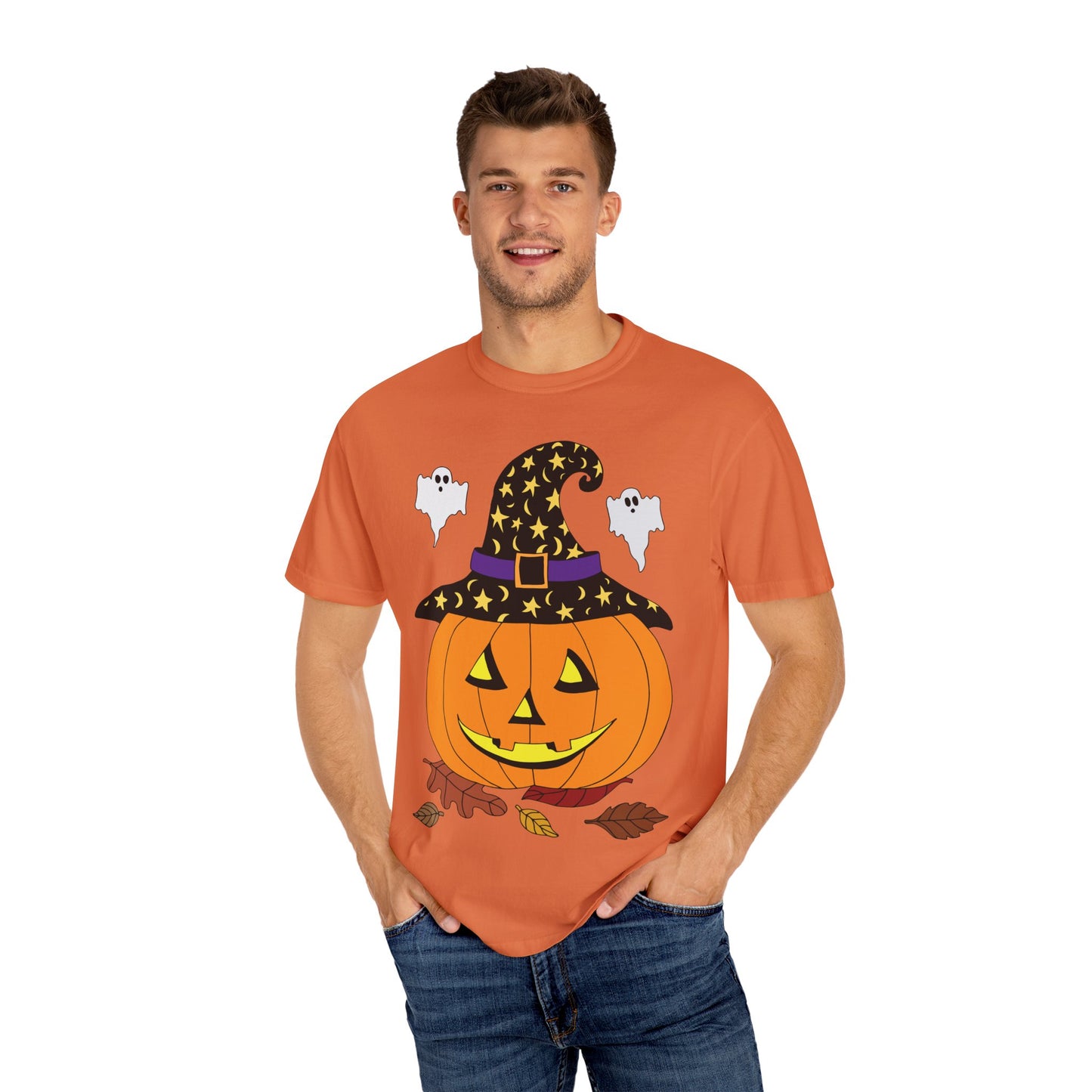 Halloween Jack O'Lantern Unisex Garment-Dyed T-shirt