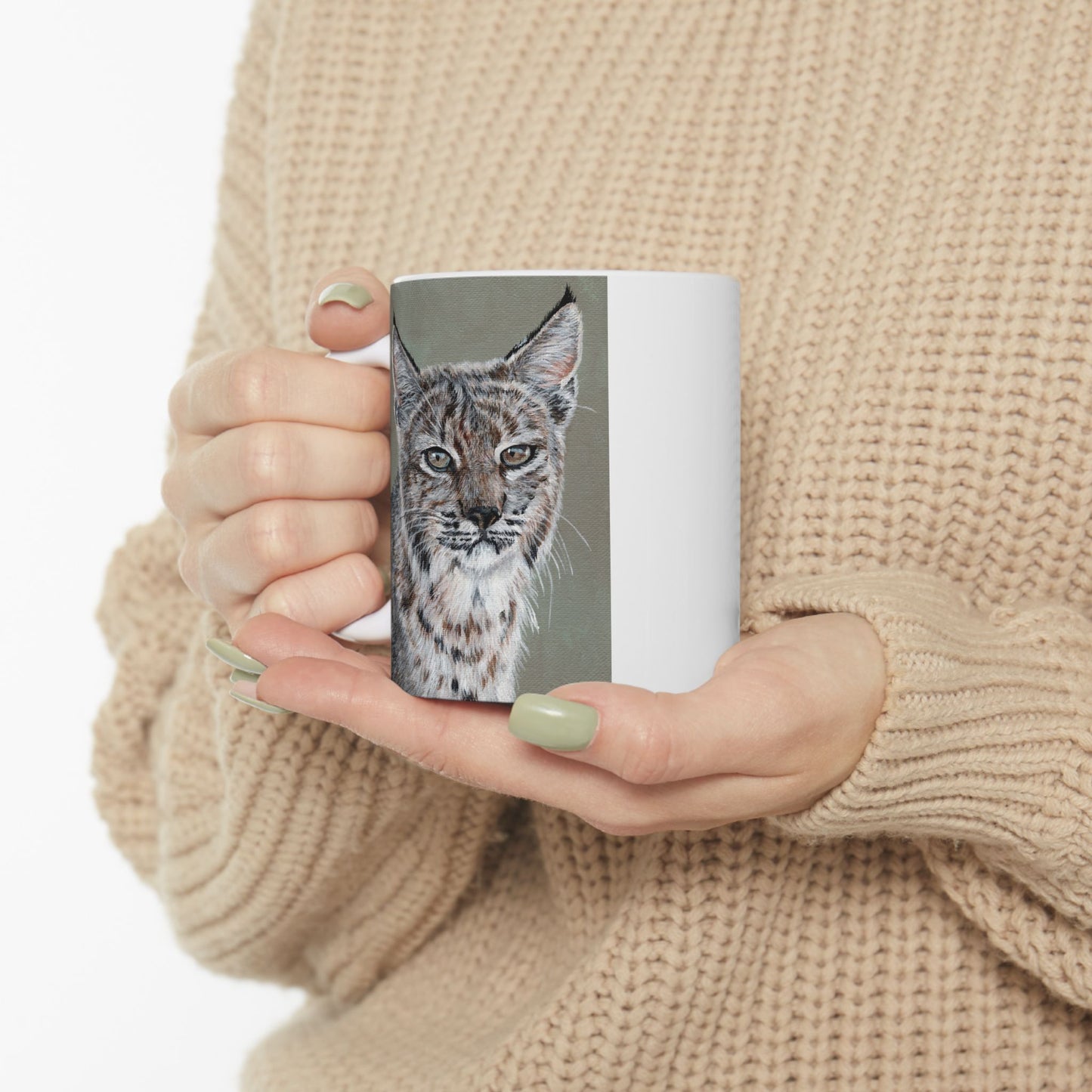 Lynx Portrait Ceramic Mug — Realistic Lynx Art, 11oz & 15oz