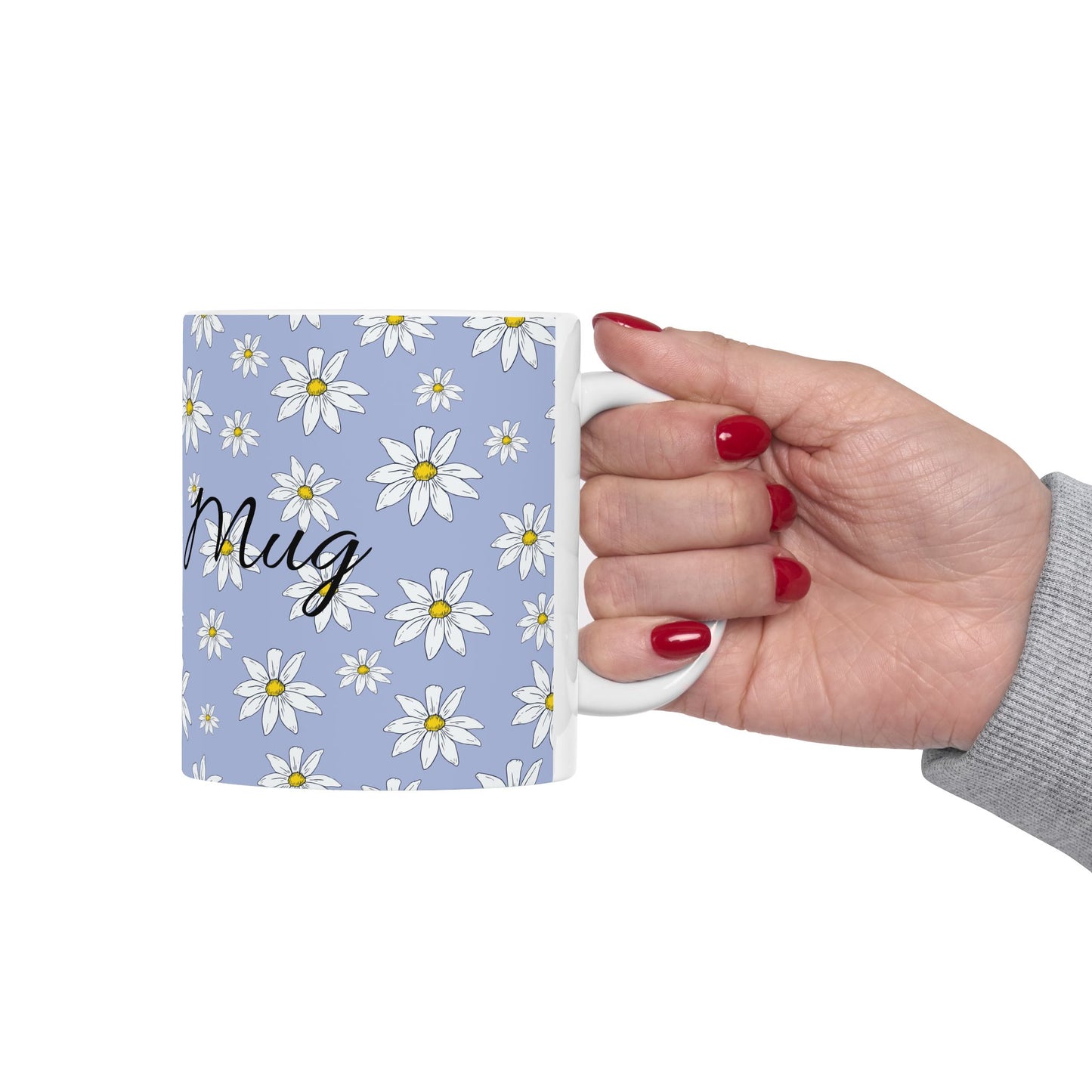 Daisy Pattern Ceramic Mug – Personalized Floral Coffee Cup (11oz & 15oz)