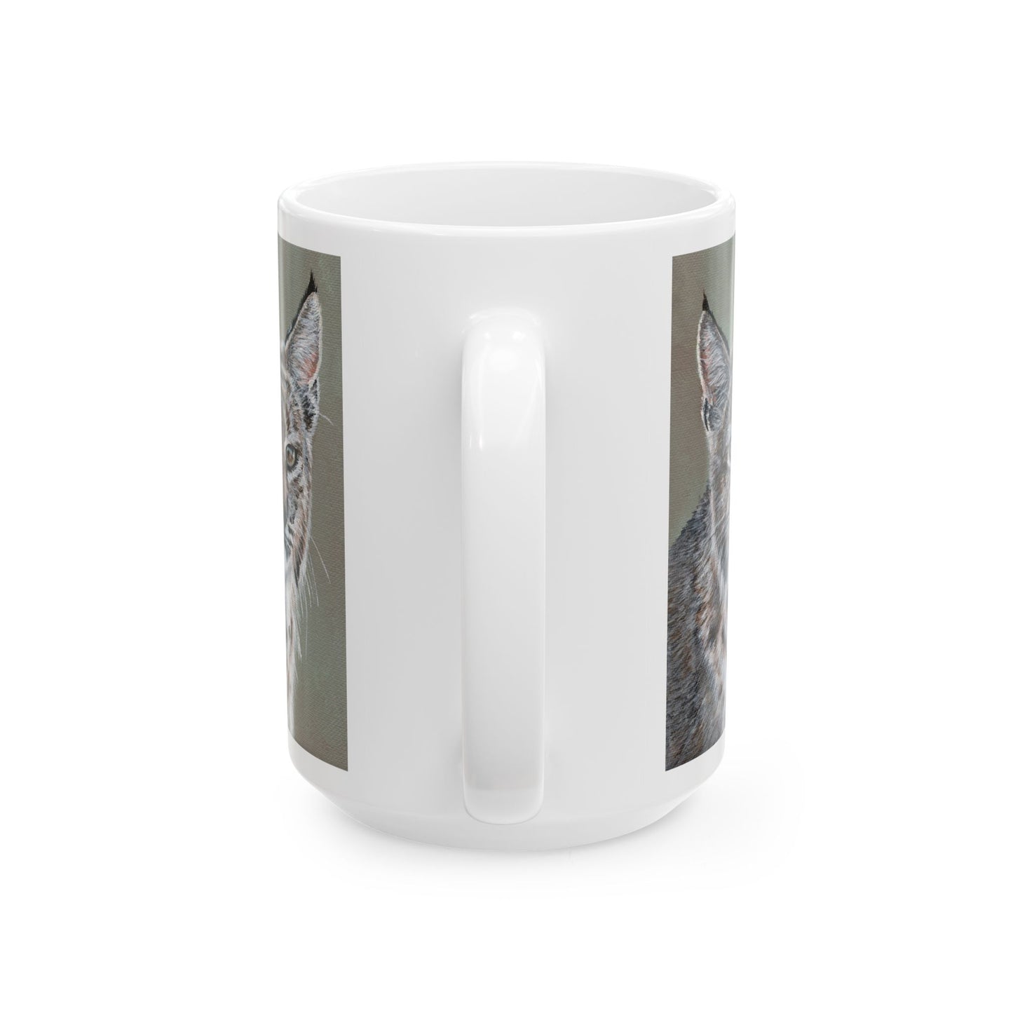 Lynx Portrait Ceramic Mug — Realistic Lynx Art, 11oz & 15oz