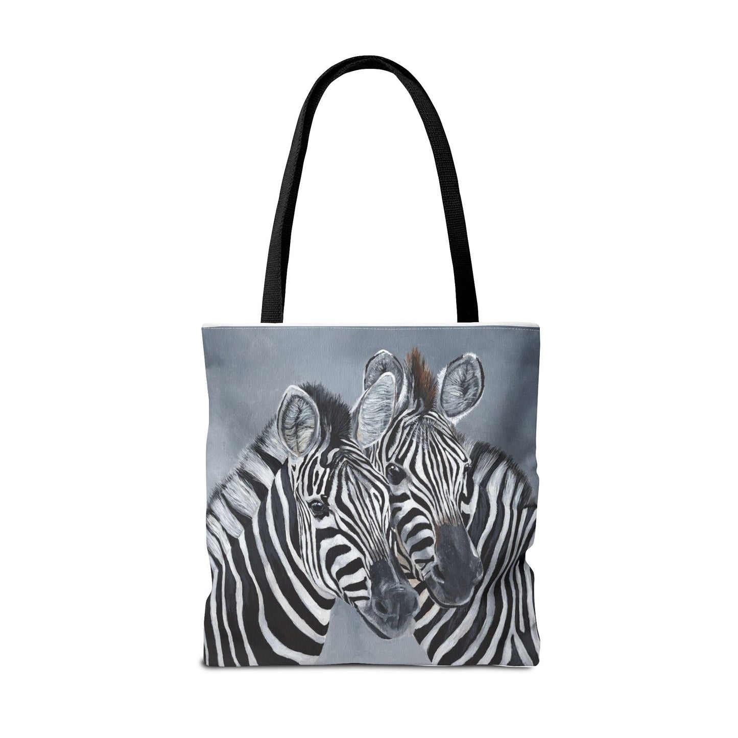Zebra Pair Tote Bag — Artistic Black & White Animal Print Tote for Everyday Use