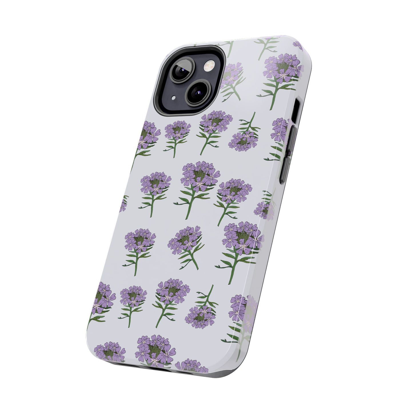 Purple Wildflower Pattern Tough iPhone Cases