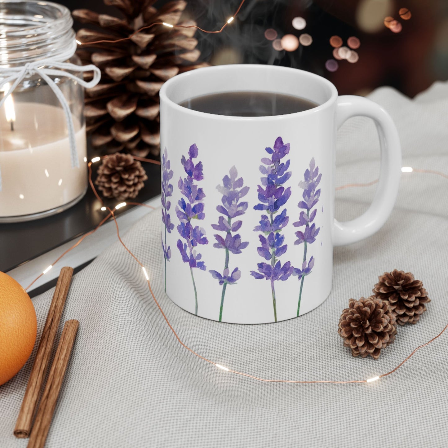 Lavender Flowers Ceramic Mug 11oz