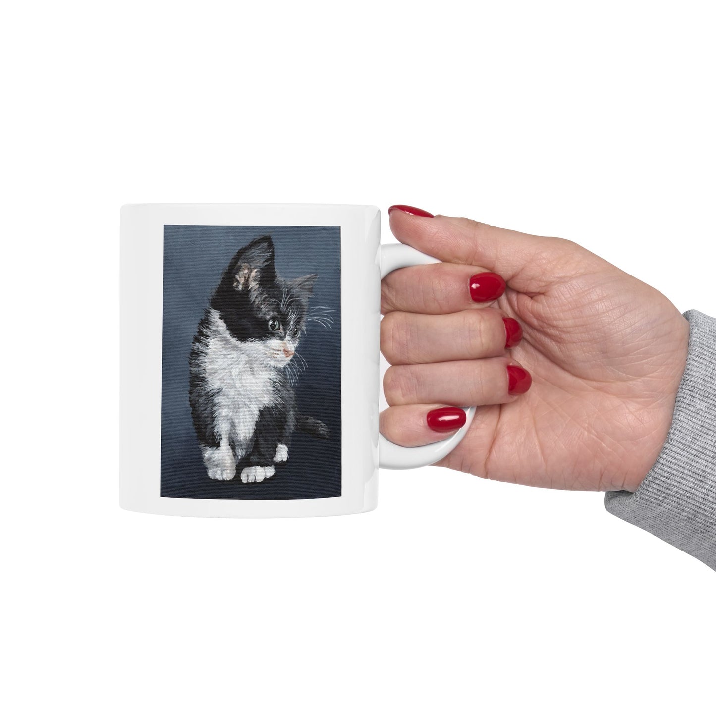 Ceramic Mug - Tuxedo Kitten Coffee Mug (11oz/15oz)