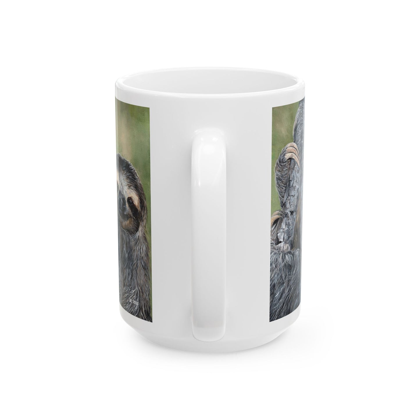 Sloth Portrait Ceramic Mug — Cute Lazy Sloth Coffee Cup (11oz, 15oz)