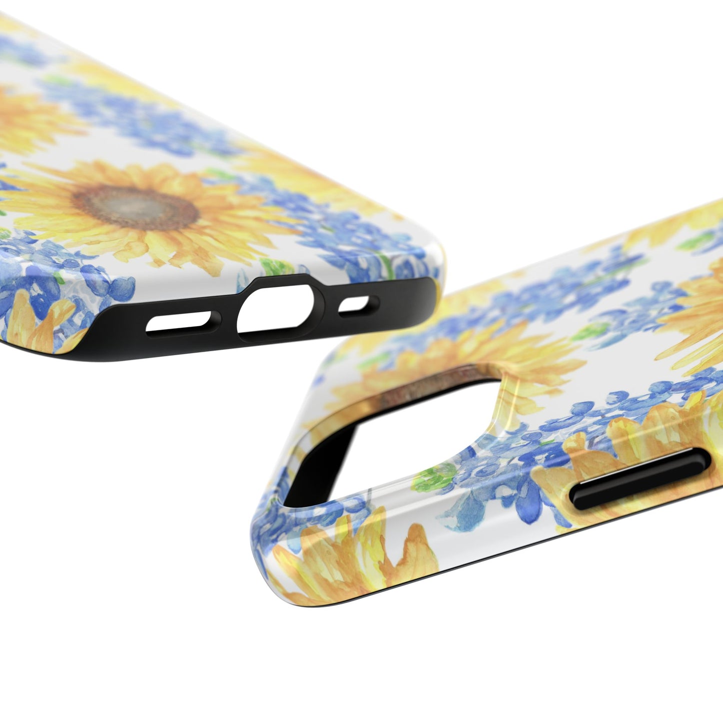 Sunflower and Bluebonnet Pattern Tough iPhone Cases