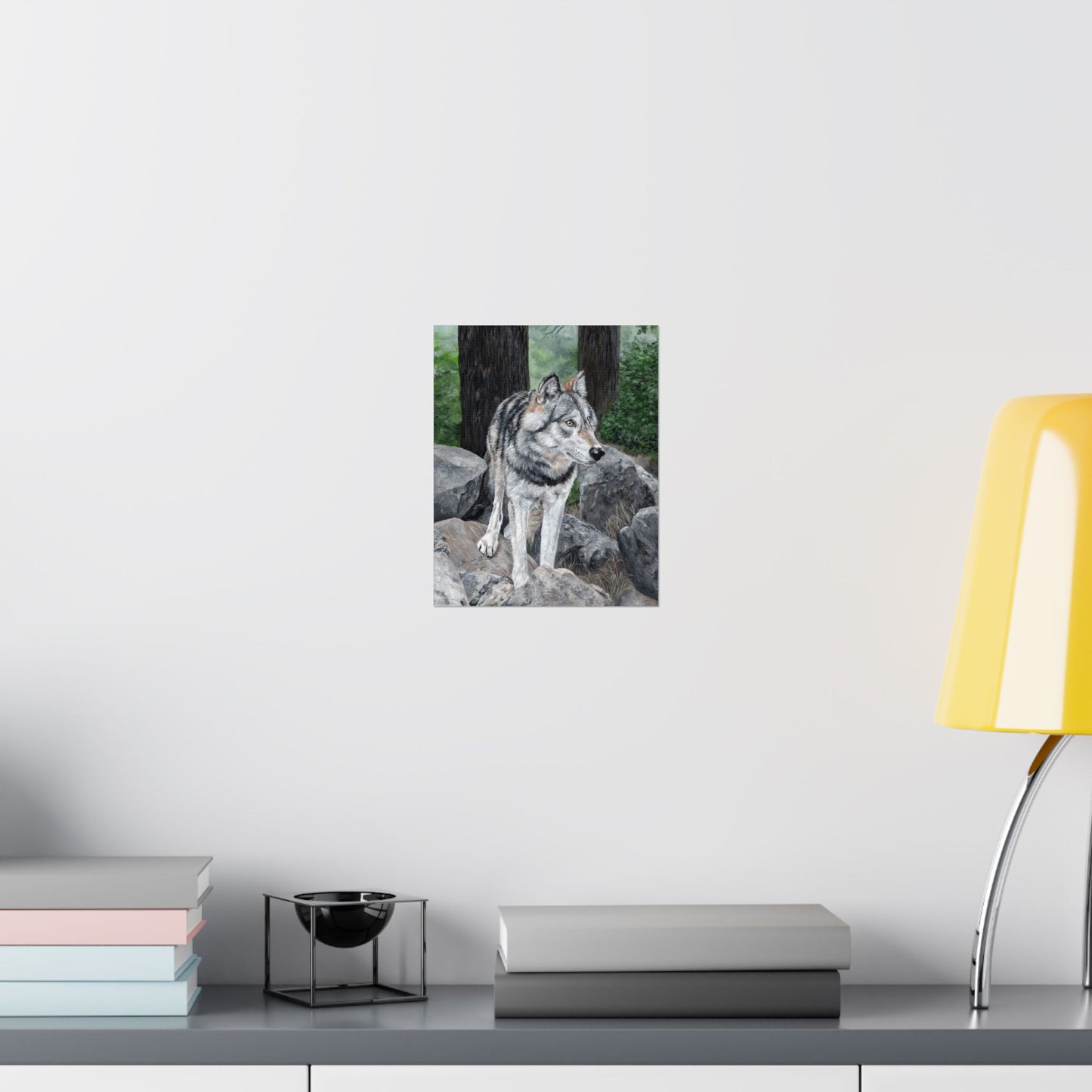 Wolf Portrait Matte Vertical Poster — Realistic Wildlife Wall Art