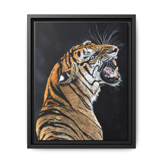Roaring Tiger Matte Canvas Framed Wall Art