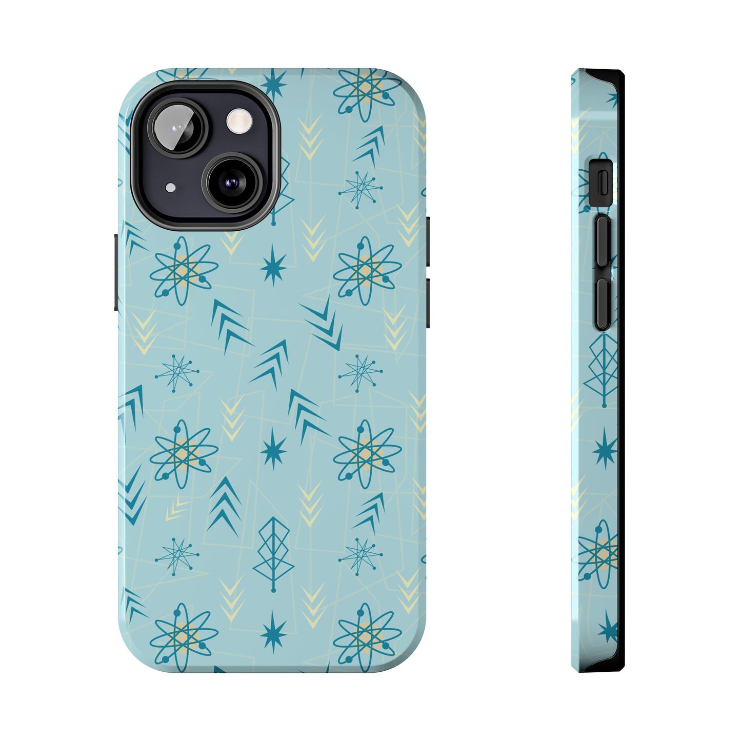 1950s Atomic Age Retro in Light Blue Tough iPhone Case