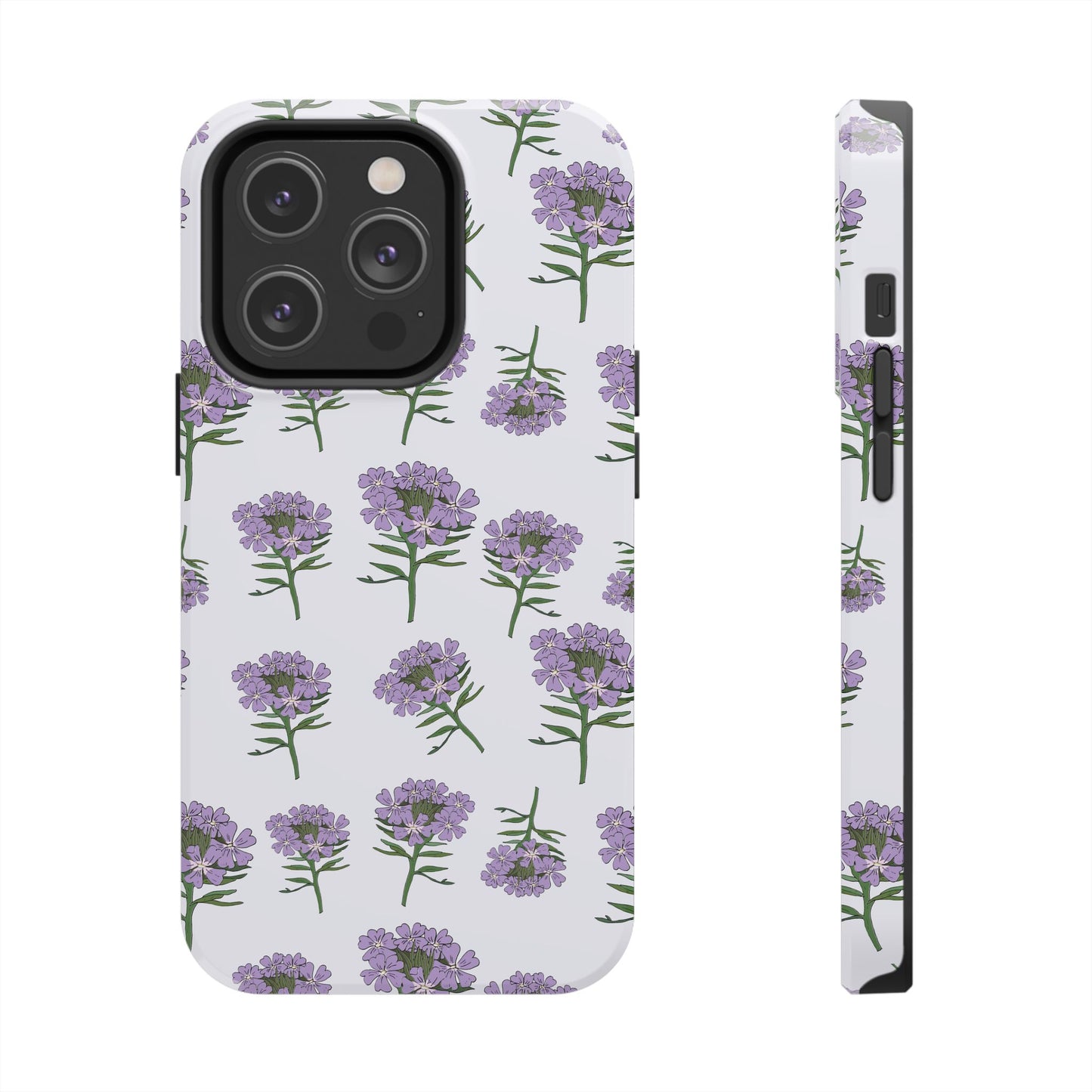 Purple Wildflower Pattern Tough iPhone Cases