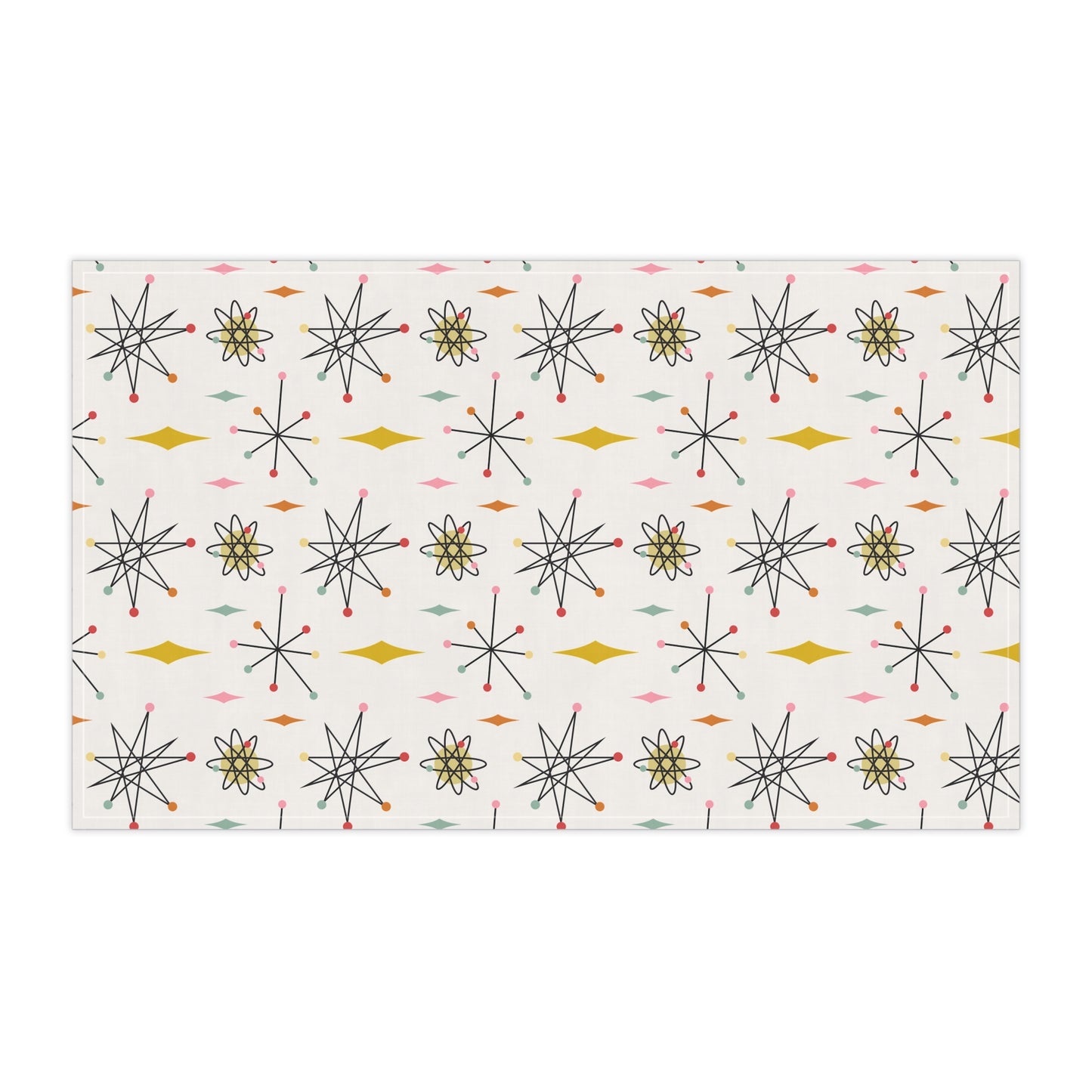 Mid-Century Starburst Tea Towel — Retro Atomic Kitchen Linen