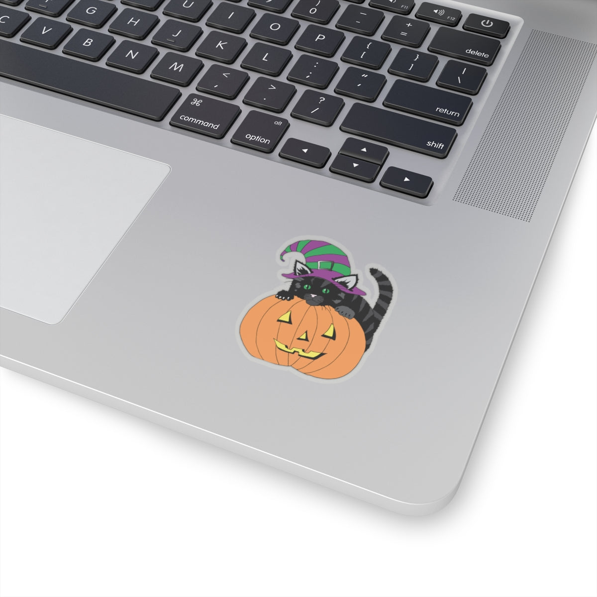 Kitten on Jack O' Lantern Kiss-Cut Stickers