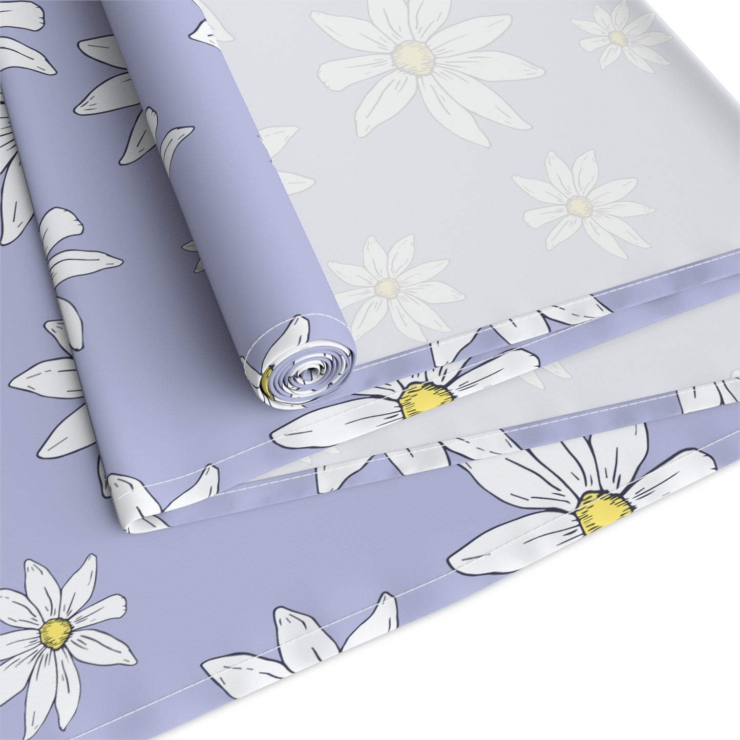 Daisy Pattern Table Runner — Lavender Floral Dining Decor