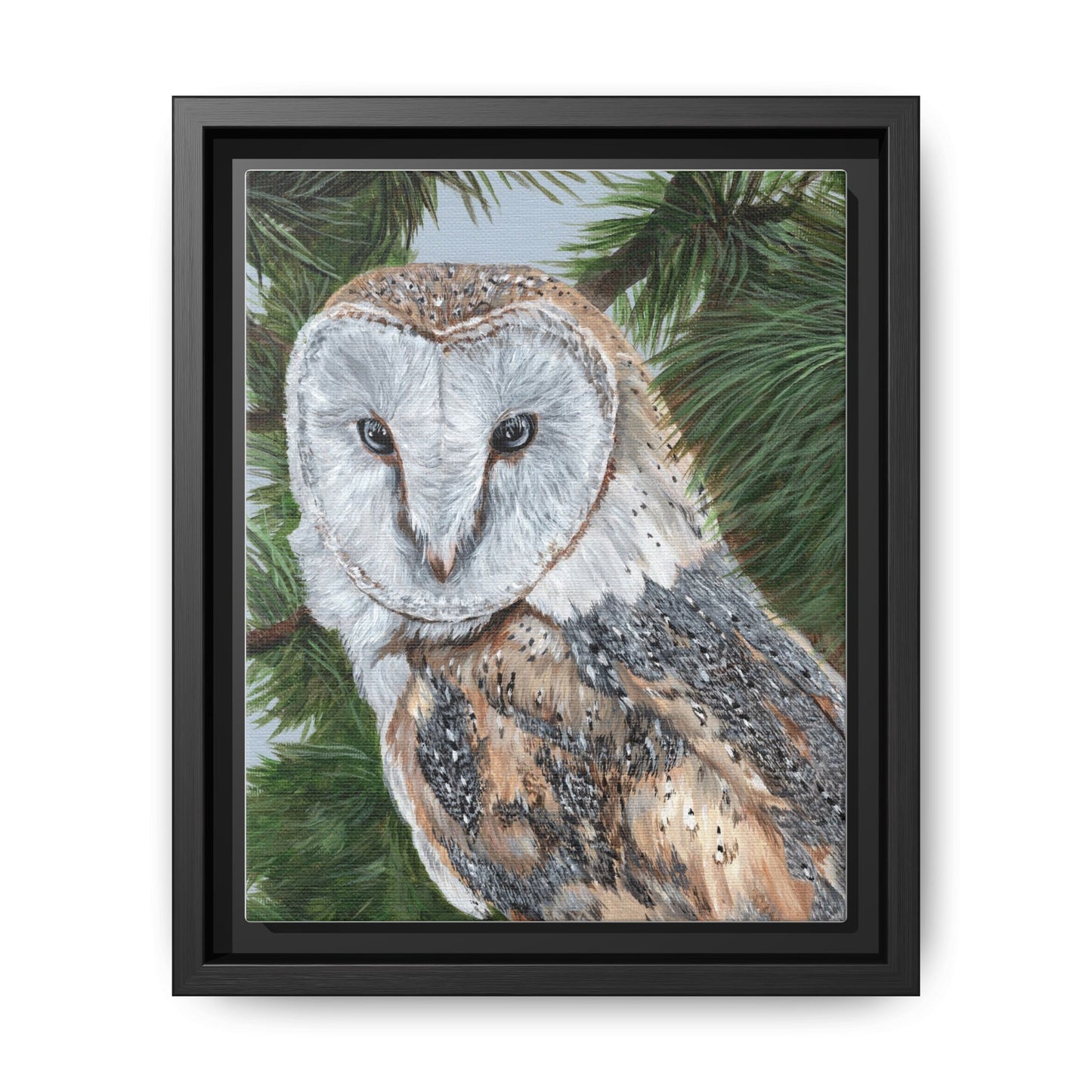Barn Owl Matte Canvas Framed Art — Wildlife Wall Decor for Nature Lovers