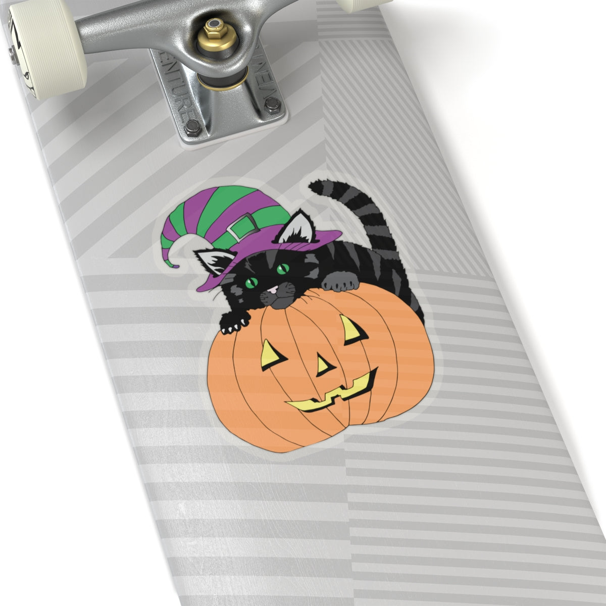 Kitten on Jack O' Lantern Kiss-Cut Stickers