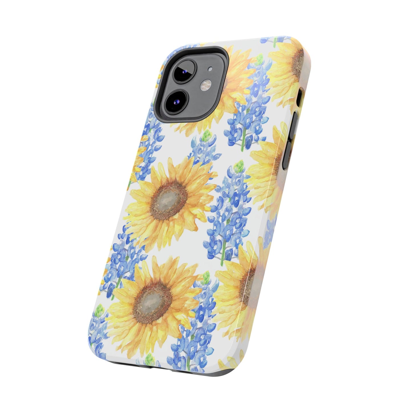 Sunflower and Bluebonnet Pattern Tough iPhone Cases