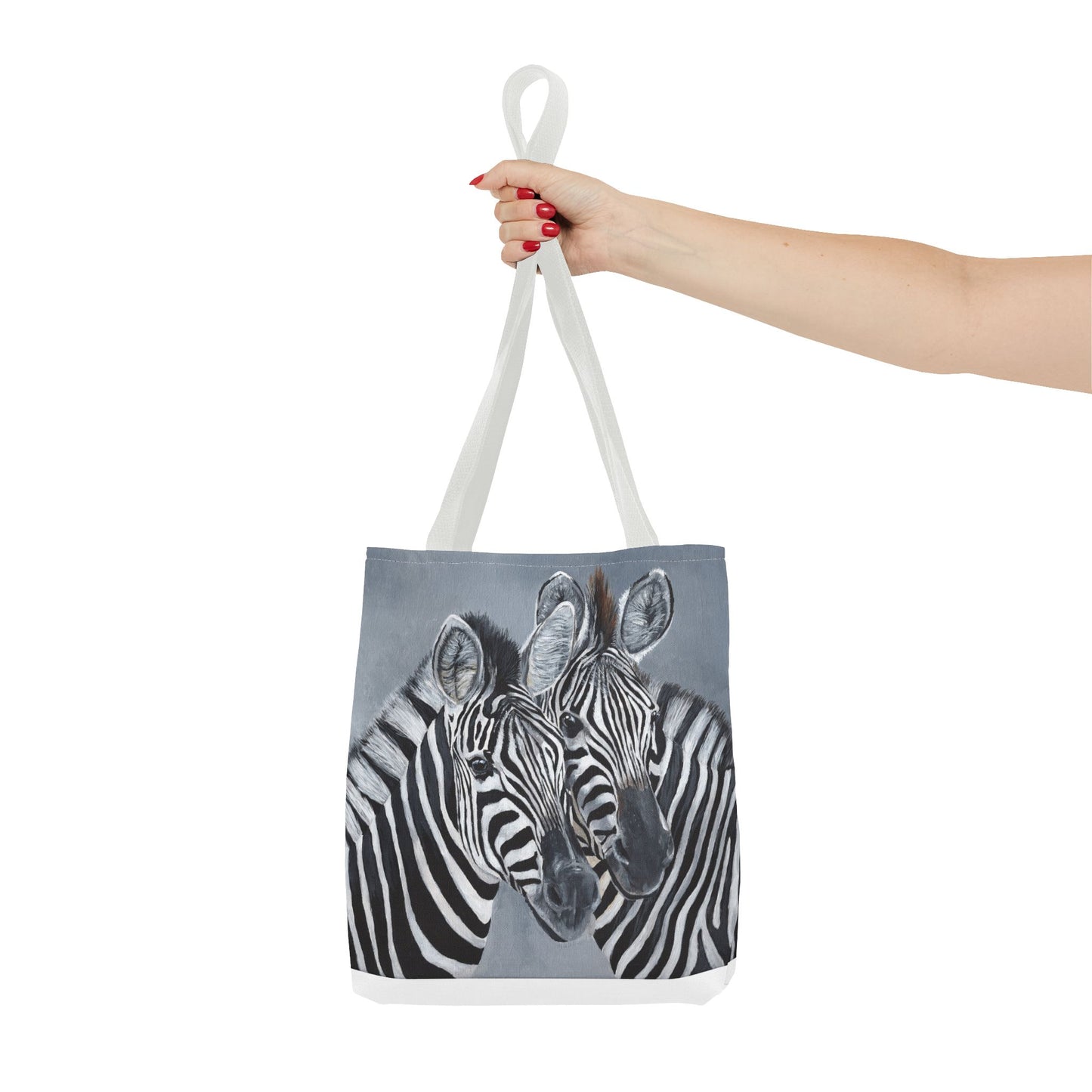 Zebra Pair Tote Bag — Artistic Black & White Animal Print Tote for Everyday Use