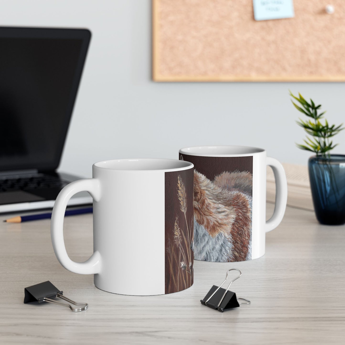 Fox Portrait Ceramic Mug — Rustic Woodland Coffee Cup (11oz & 15oz)