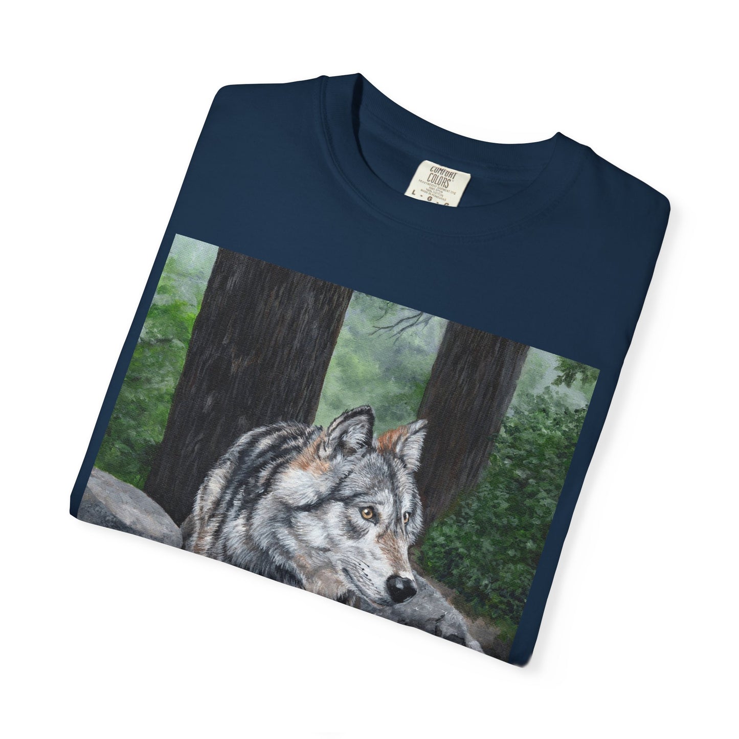 Wolf Portrait T‑Shirt — Realistic Forest Wolf Graphic Tee