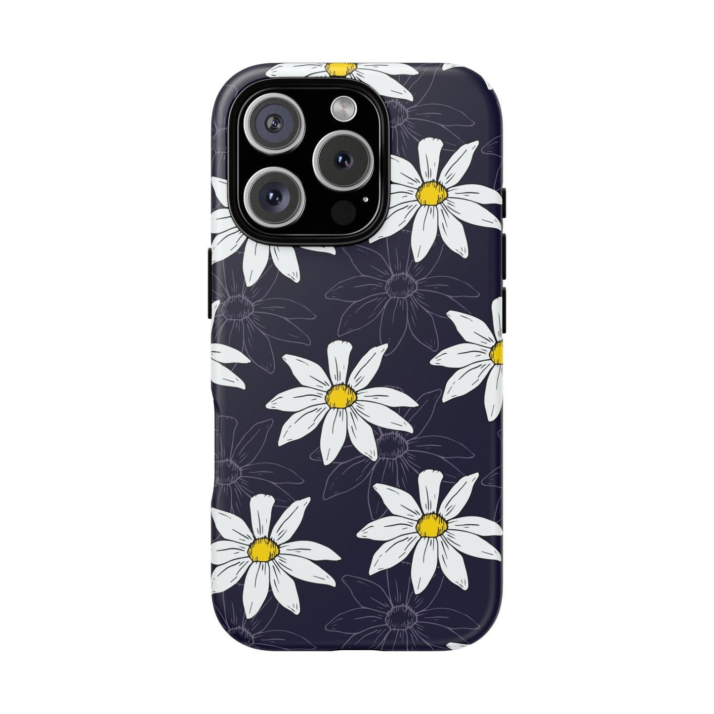 Daisies on Dark Blue Accent Phone Case