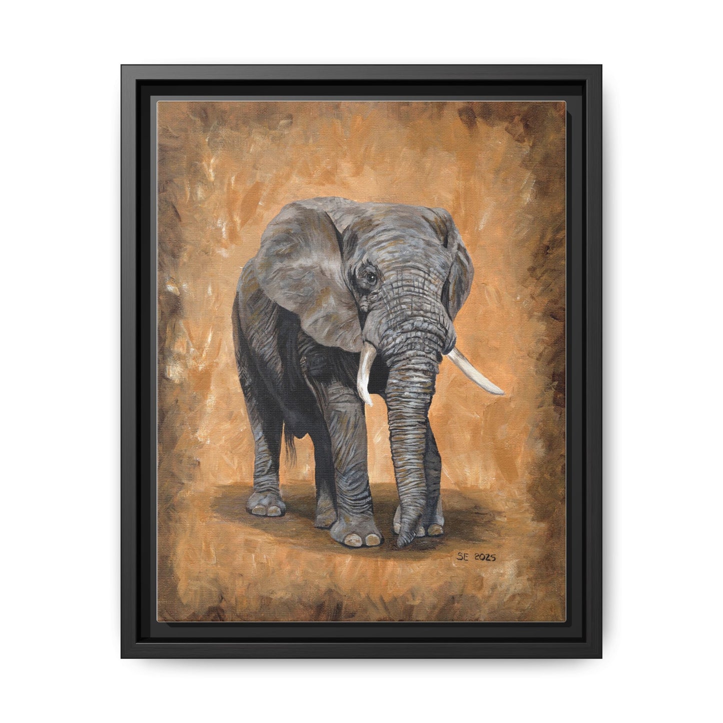 Framed Elephant Canvas Print — Majestic Safari Wall Art