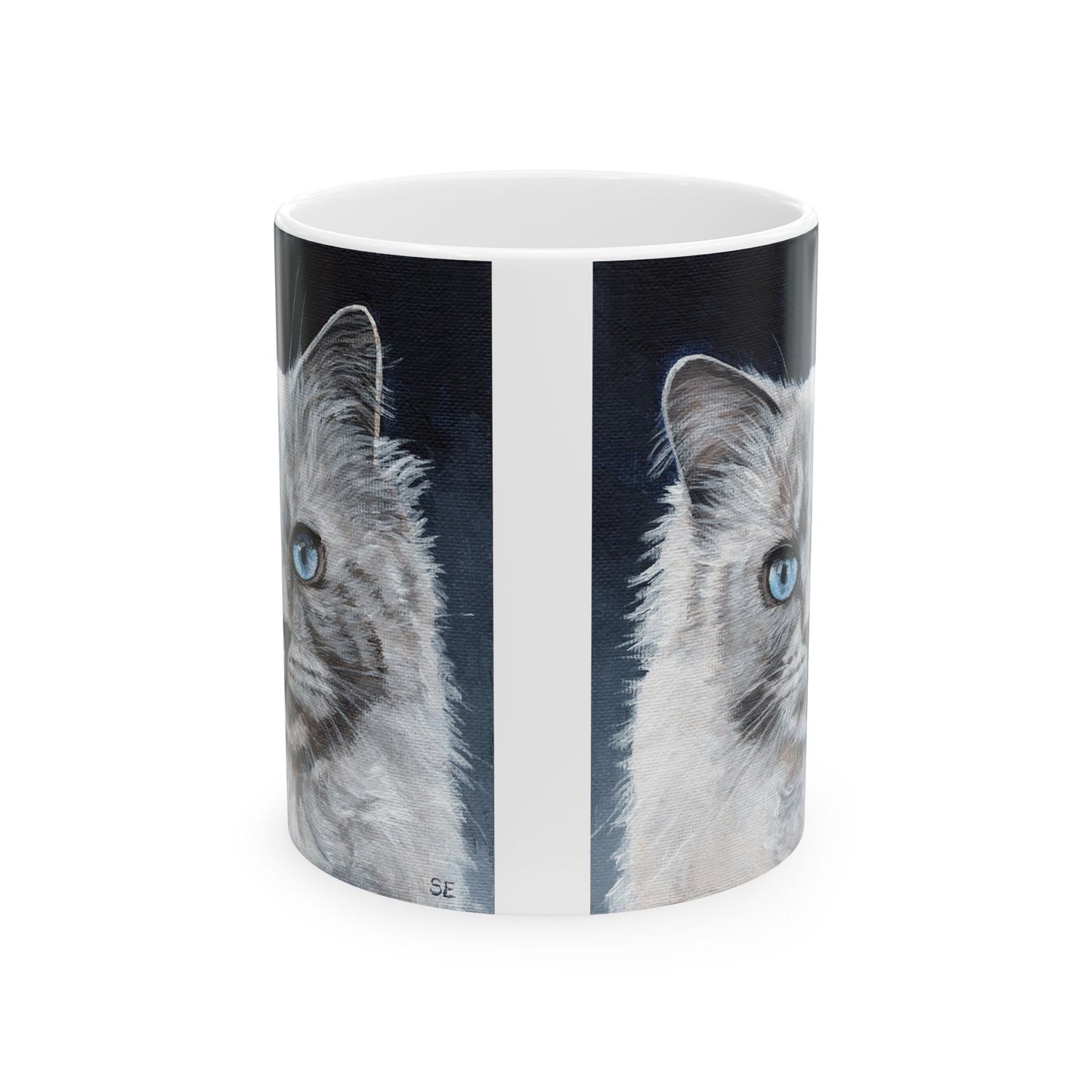 Ragdoll Cat Ceramic Mug — Blue-Eyed Cat Portrait Coffee Cup (11oz & 15oz)
