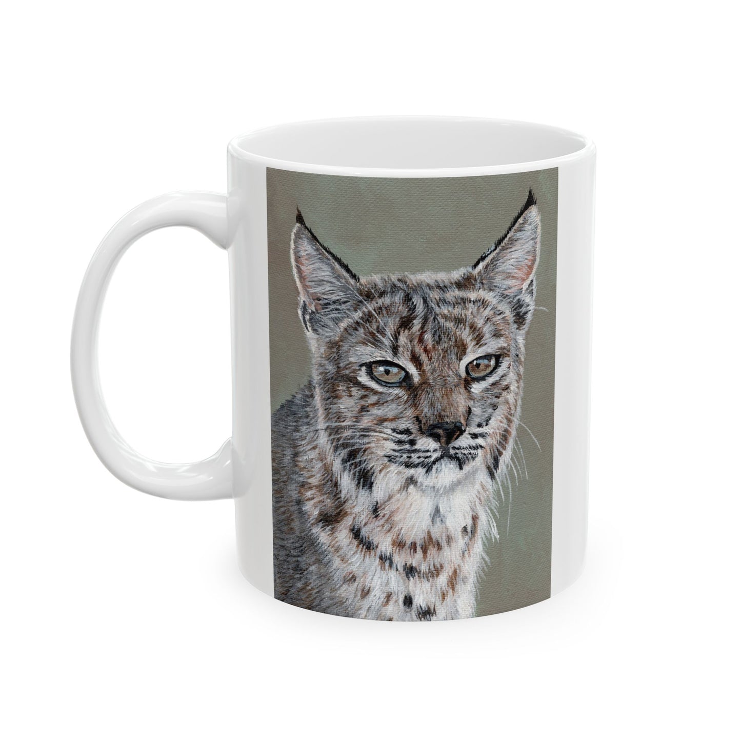 Lynx Portrait Ceramic Mug — Realistic Lynx Art, 11oz & 15oz