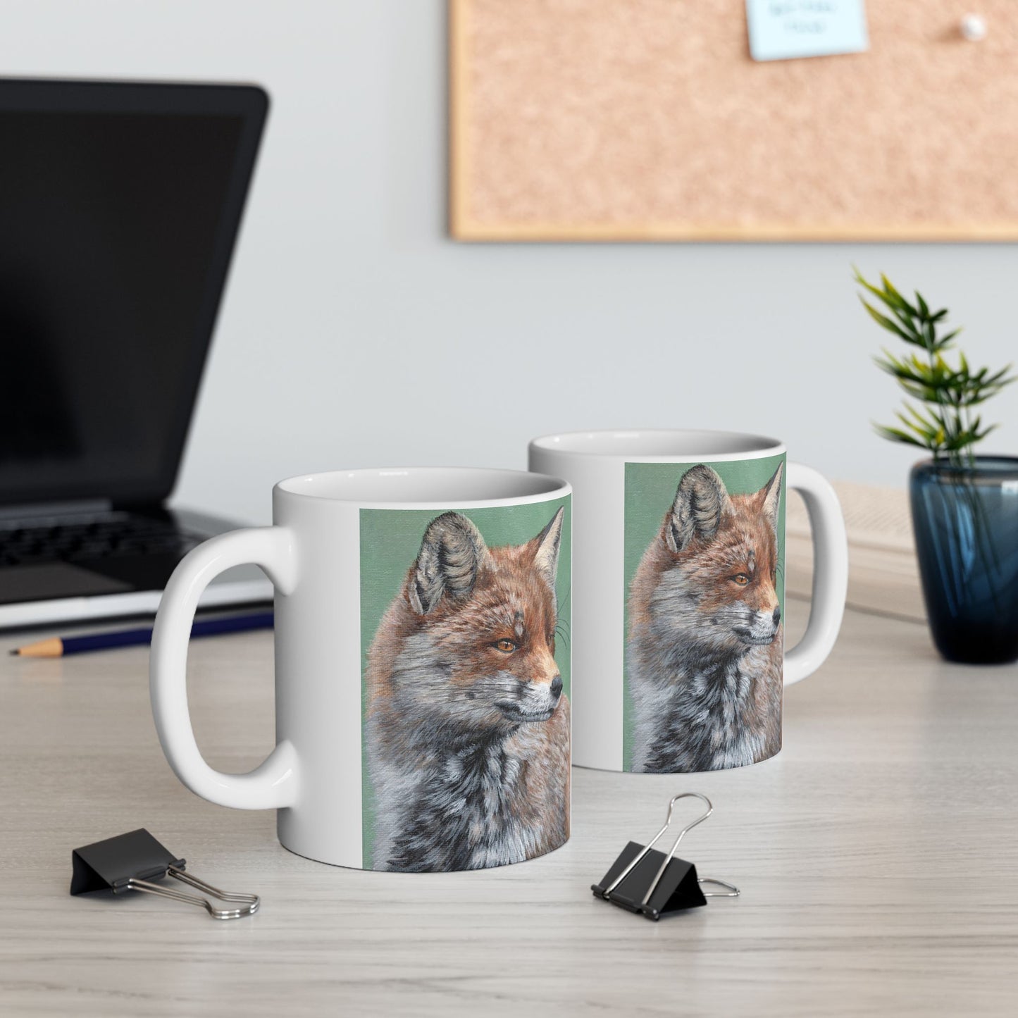 Fox Portrait Ceramic Mug — Woodland Animal Coffee Cup (11oz & 15oz)