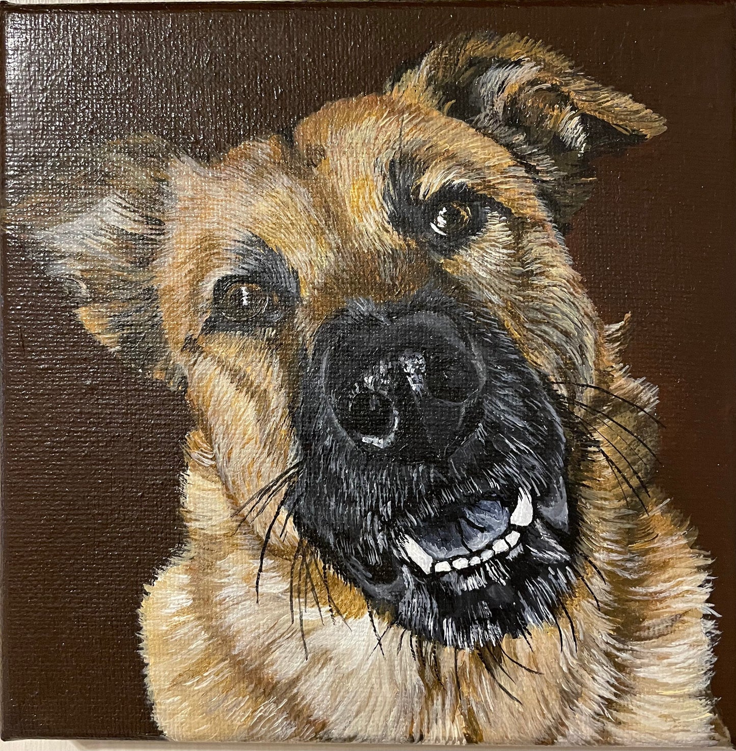 Custom Miniature Acrylic Pet Painting on Stretched Canvas