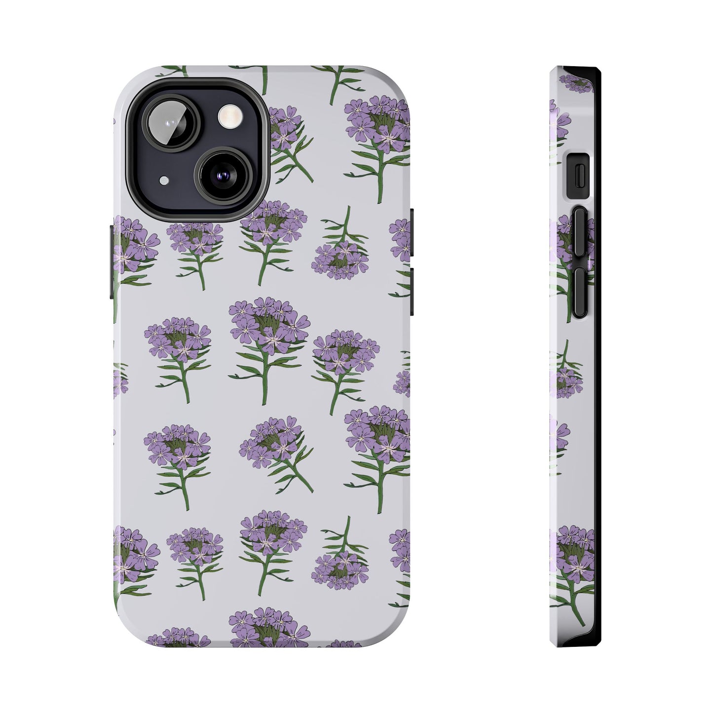 Purple Wildflower Pattern Tough iPhone Cases