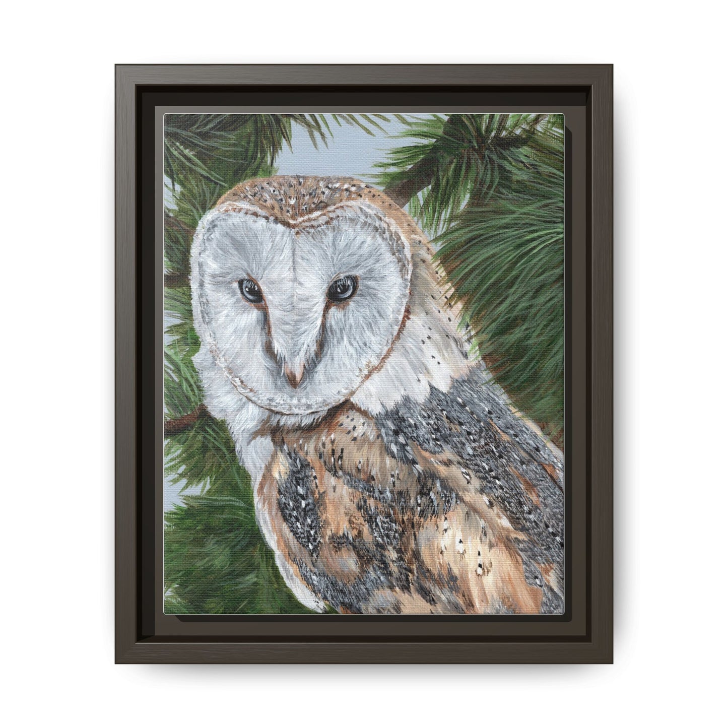 Barn Owl Matte Canvas Framed Art — Wildlife Wall Decor for Nature Lovers