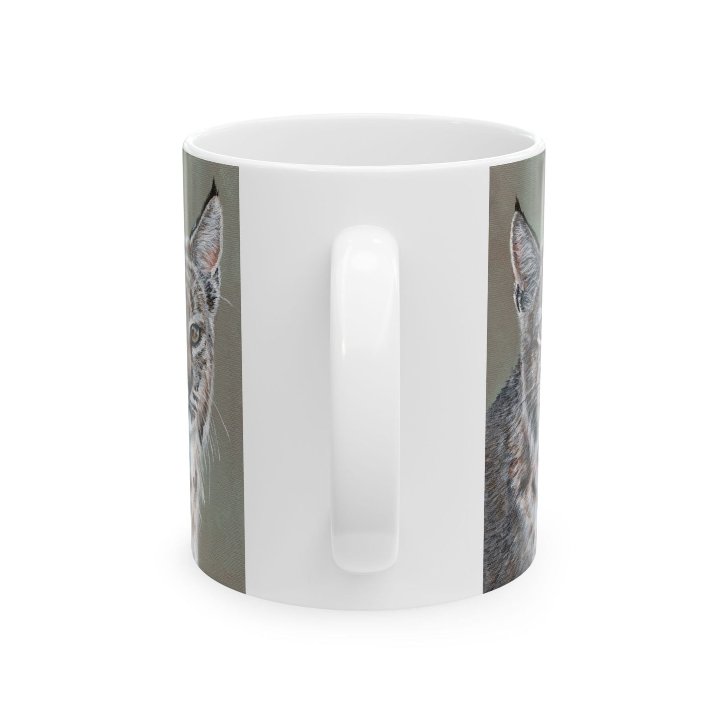 Lynx Portrait Ceramic Mug — Realistic Lynx Art, 11oz & 15oz